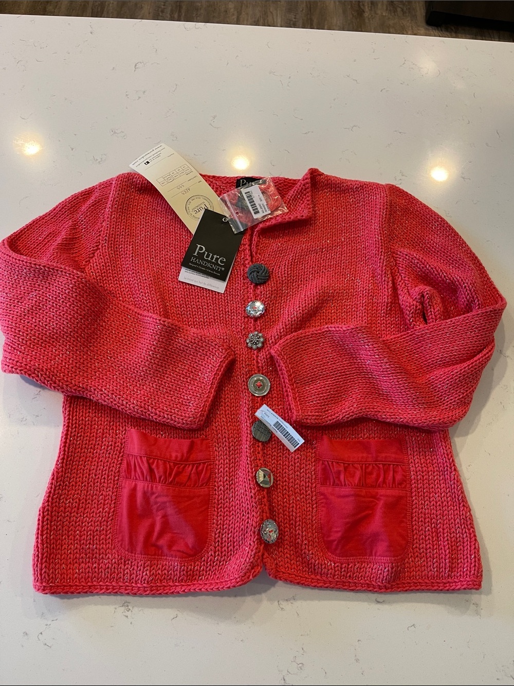Pure Handknit Coastal Coral Bay Breeze Women’s Cardigan M/L
